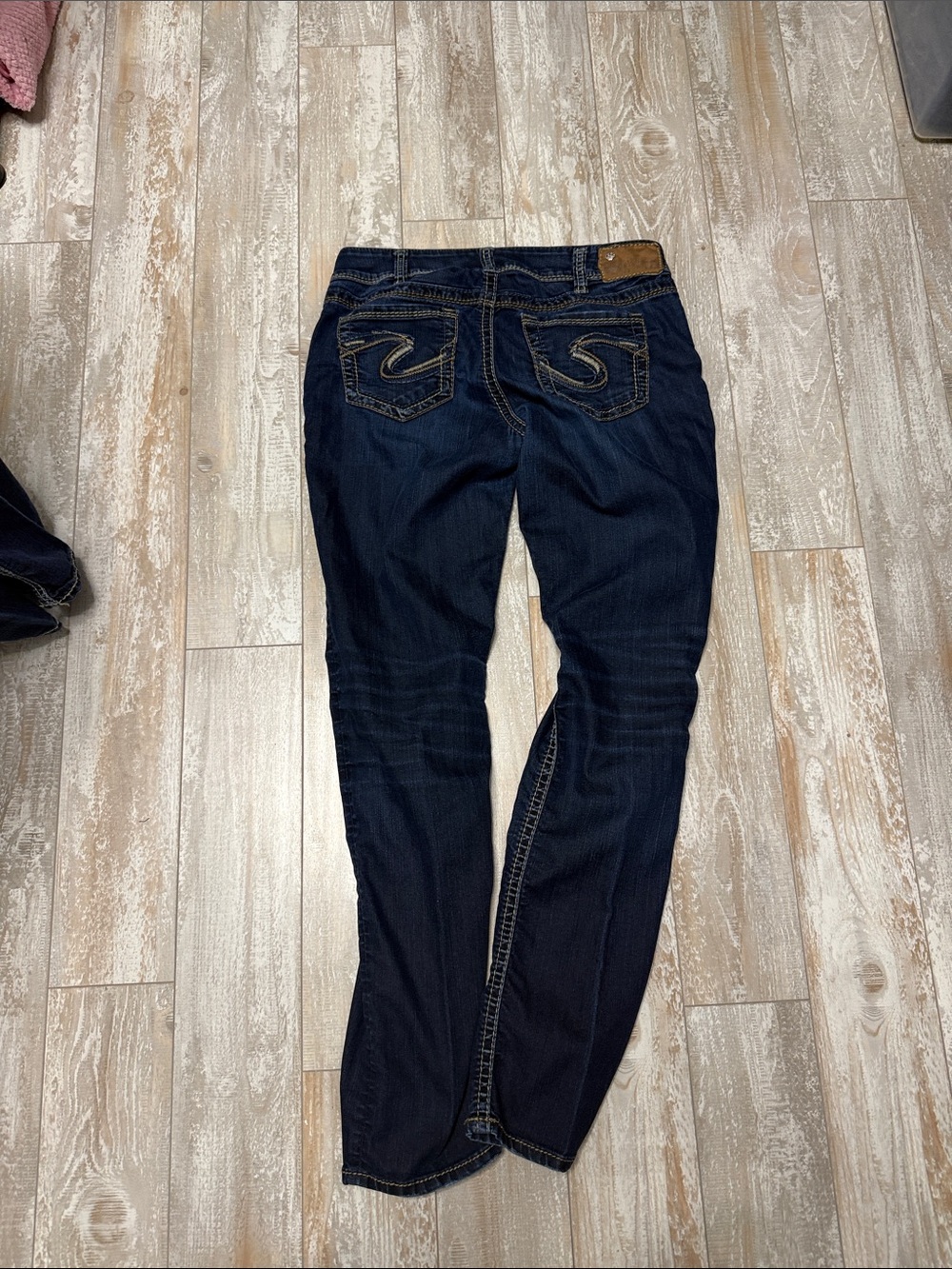 2 Pairs! Women's Dark Indigo Silver Suki Skinny Jeans with Contrast Stitching